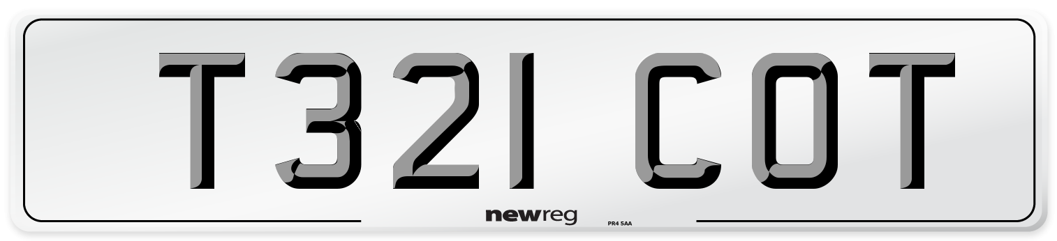 T321 COT Number Plate from New Reg